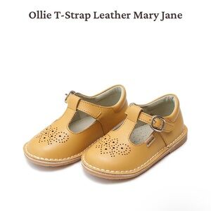 L’amour Ollie T-Strap Leather Mary Jane - Mustard/Yellow